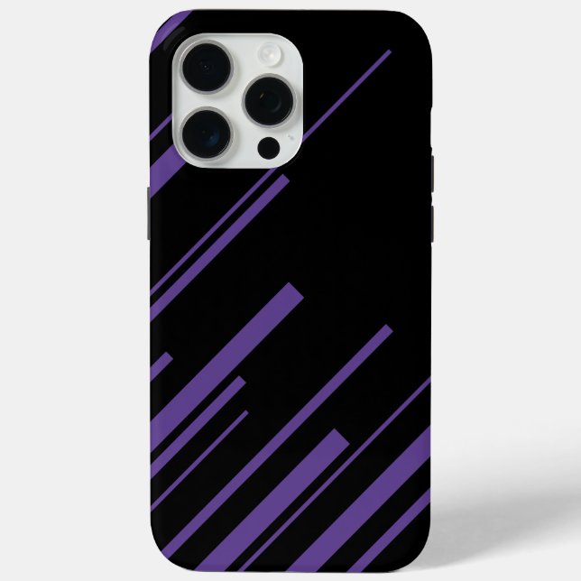 Coques Case-Mate iPhone Diagonales en violet et noir (Verso)