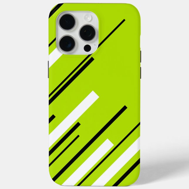 Coques Case-Mate iPhone Diagonales - Vert citron vert (Verso)