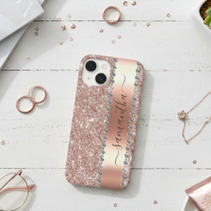 Coque Case-Mate iPhone Diamant Look Parties scintillant Calligraphie Nom 