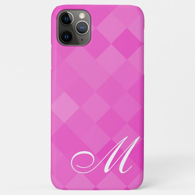 Coques Case-Mate iPhone Diamant rose Motif et monogramme (Dos)
