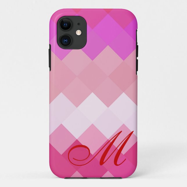 Coques Case-Mate iPhone Diamant rose Motif et Monogramme 4 (Dos)