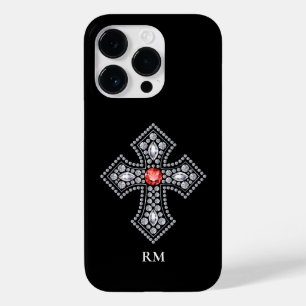 Coque Case-Mate iPhone Diamants blancs Croix Rouge Gem Accent