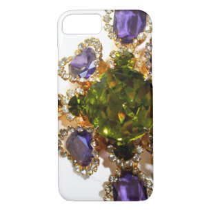 Coque iPhone 8/7 Diamants d'améthyste violet Emeralds bijoux