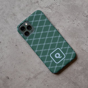 Coque Case-Mate iPhone Diamants d'Art Déco Monogramme Vert et Bleu