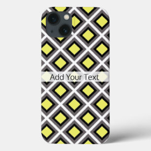 Case-Mate iPhone Case Diamants d'ikat gris foncé, noir, jaune par STaylo