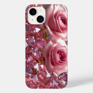 Coque Case-Mate iPhone Diamants et pétales roses