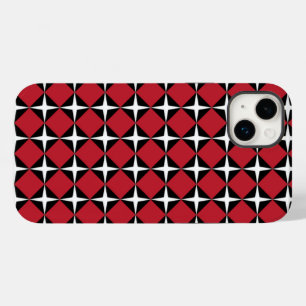 Coque Pour iPhone 14 Plus Diamants étoile rouge noir et blanc