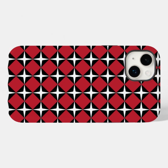 Coques Case-Mate iPhone Diamants étoile rouge noir et blanc (Verso (horizontal))