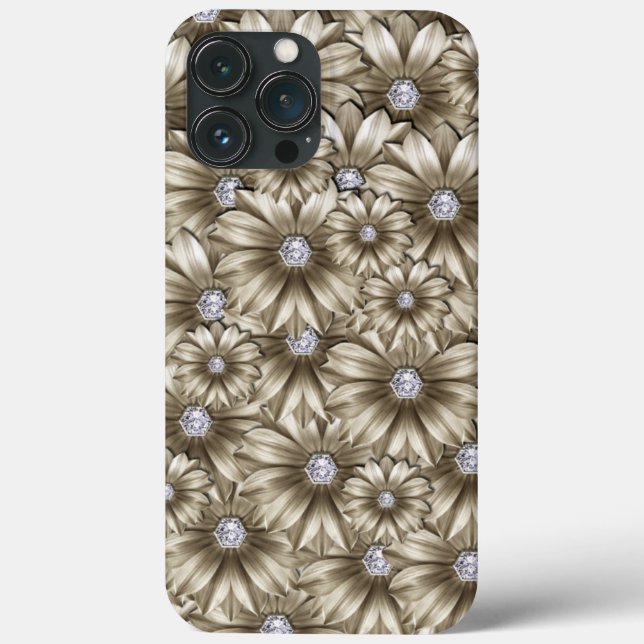 Coques Case-Mate iPhone Diamants Fleurs Gemstone Luxe (Verso)