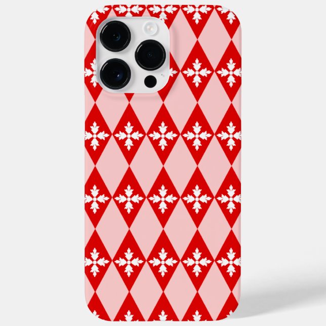 Coques Case-Mate iPhone Diamants Floraux Rouge & Blanc (Verso)