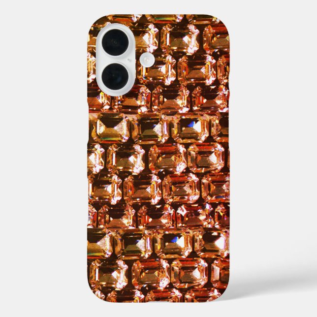 Coques Case-Mate iPhone Diamants jaunes diamants orange pierre rose (Verso)