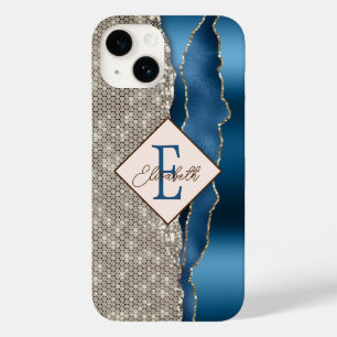 Coque Case-Mate iPhone Diamants modernes d'âge bleu Indigo