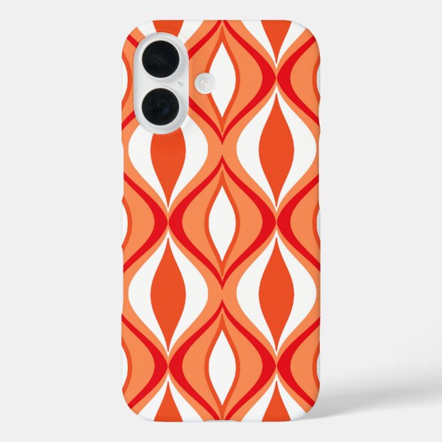 Coques Case-Mate iPhone Diamants modernes du milieu du siècle, orange et b (Verso)