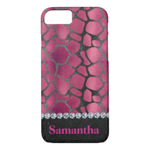 Coque Case-Mate Pour iPhone Diamants posters de animaux noirs rose glam person