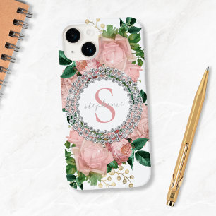 Coque Case-Mate iPhone Diamants Roses Roses Roses Roses Monogrammes Spark