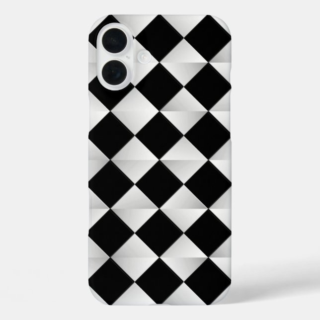Coques Case-Mate iPhone Diamants Satinés de Style Milieu de Siècle - noir  (Verso)