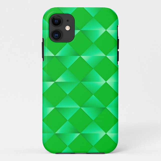 Coques Case-Mate iPhone Diamants Satinés de Style Milieu de Siècle - vert  (Dos)