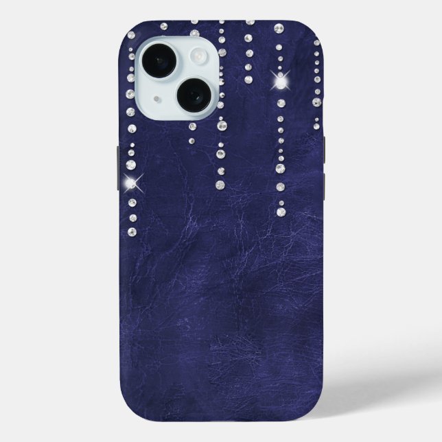 Coques Case-Mate iPhone Diamants Sur Cuir Violet (Verso)