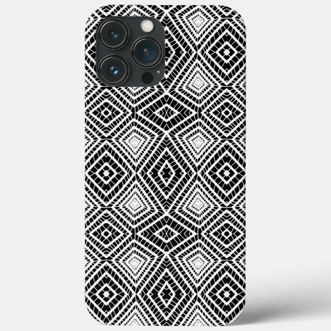 Coques Case-Mate iPhone Diamants tribaux noirs Boue Motif africain (Verso)