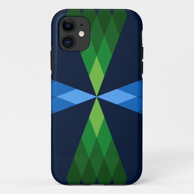 Coques Case-Mate iPhone Diamants verts et bleus (Dos)