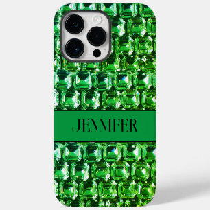 Coque Case-Mate iPhone Diamants verts, motif de bijoux en pierres précieu
