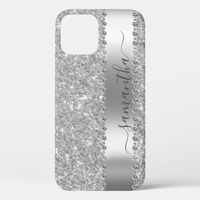 Coques Case-Mate iPhone Diamond Faux Parties scintillant Nom de calligraph (Verso)