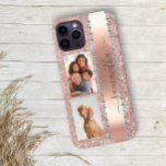 Case-Mate iPhone Case Diamond Photo Paillettes Monogramme Or Rose<br><div class="desc">La conception est une photo et les étuis ne sont pas fabriqués avec des paillettes, des sequins, des métaux ou des bois réels. Cette conception est également disponible pour d'autres modèles de téléphones. Choisissez le type d'appareil pour voir d'autres étuis pour iPhone, Samsung Galaxy ou Google. Certains styles peuvent être...</div>