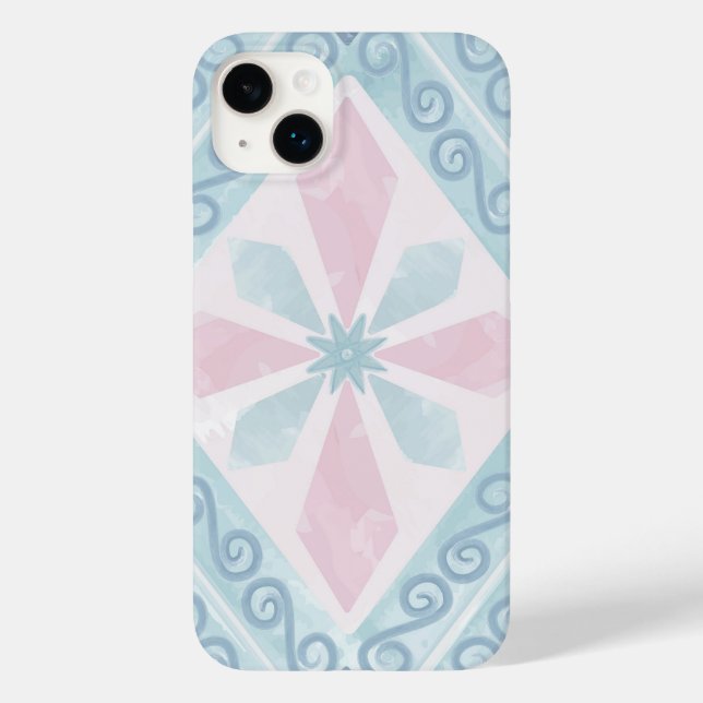 Coques Case-Mate iPhone diamond shaped blue pattern (Verso)