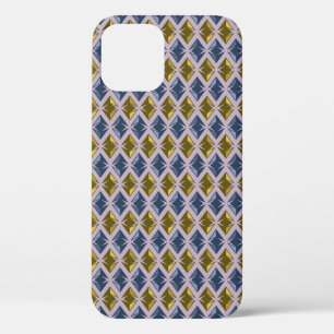 Coques Pour iPhone DIAMONDES Géométrique bleu doré