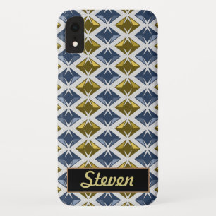 Case-Mate iPhone Case DIAMONDS Golden Blue Gems Nom personnalisé