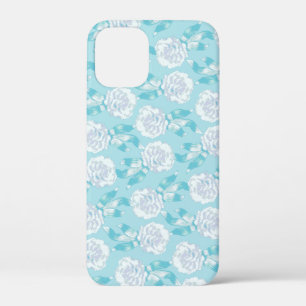 Etui iPhone Case-Mate Dianthus blanc oeillets bleu aqua