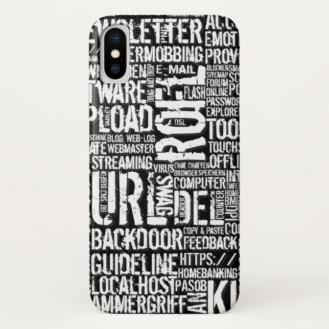 Coques Case-Mate iPhone Dictionnaire informatique monochrome (Dos)