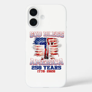 Coque Pour iPhone 16 Dieu bénisse l'Amérique 250 Ans 1776 2026