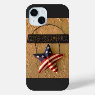 Coque Case-Mate iPhone Dieu bénisse l'Amérique Étoile Patriotique Panneau