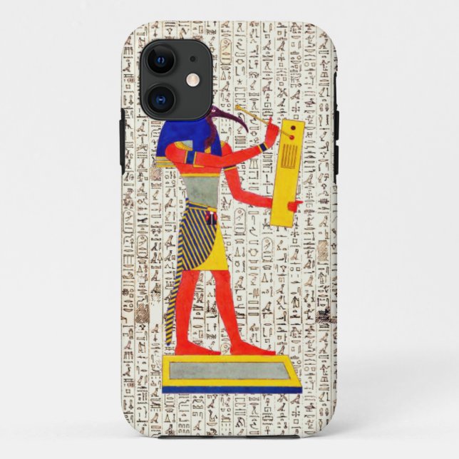 Coques Case-Mate iPhone Dieu égyptien ancien Thoth Thoth Hiéroglyphes Desi (Dos)