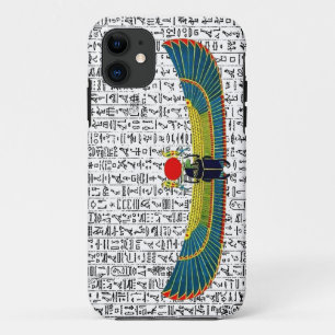 Coques Pour iPhone Dieu égyptien antique Scarab Hiéroglyphes Design