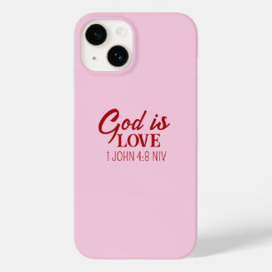 Coque Case-Mate iPhone Dieu est Amour Bible Verse Foi chrétienne Rose
