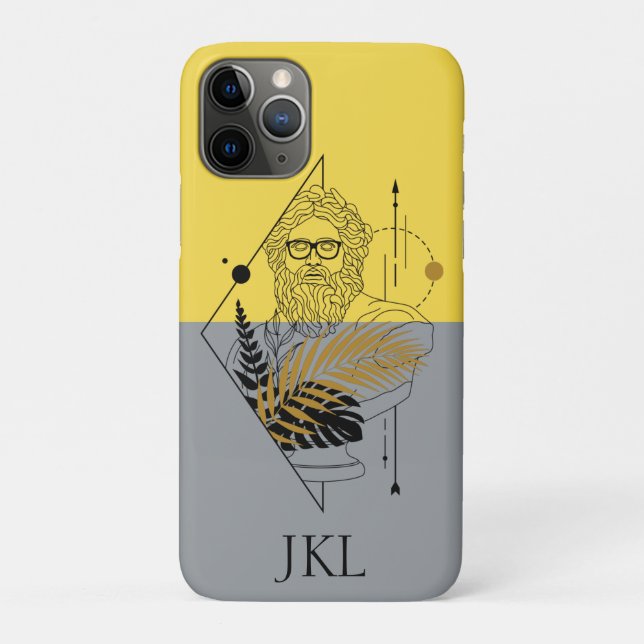 Coques Case-Mate iPhone Dieu olympique hipster bloc de couleurs Monogramme (Dos)