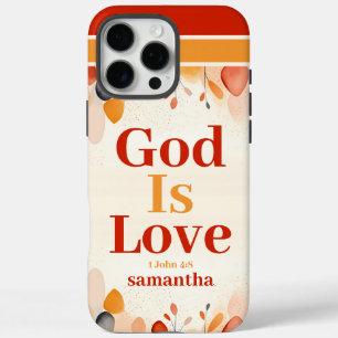Coque iPhone 16 Pro Max Dieu personnalisé est amour Boho Christian