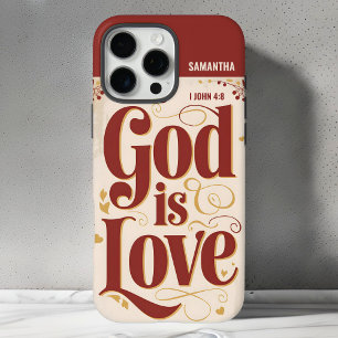 Coque iPhone 16 Pro Max Dieu personnalisé est amour chrétien Vintage