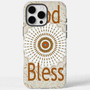 Coques iPhone 16 Pro Max "Dieu vous bénisse" Texte Motif traditionnel afr