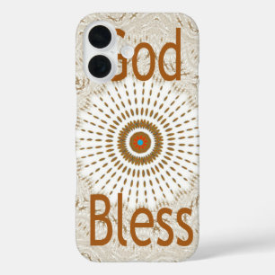 Coques iPhone 16 "Dieu vous bénisse" Texte Motif traditionnel afr