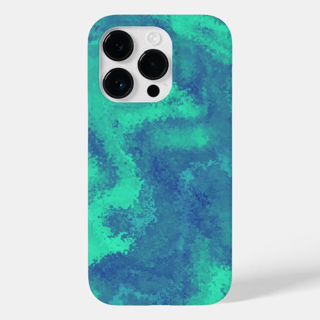 Coques Case-Mate iPhone Diffusion Abstraite bleue verte (Verso)