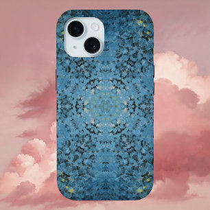 Coque Case-Mate iPhone Digital Mandala bleu et jaune