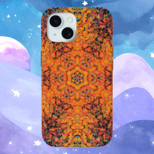 Coque Case-Mate iPhone Digital Mandala Orange bleu et jaune