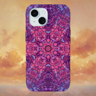 Coque Case-Mate iPhone Digital Mandala rose violet et bleu