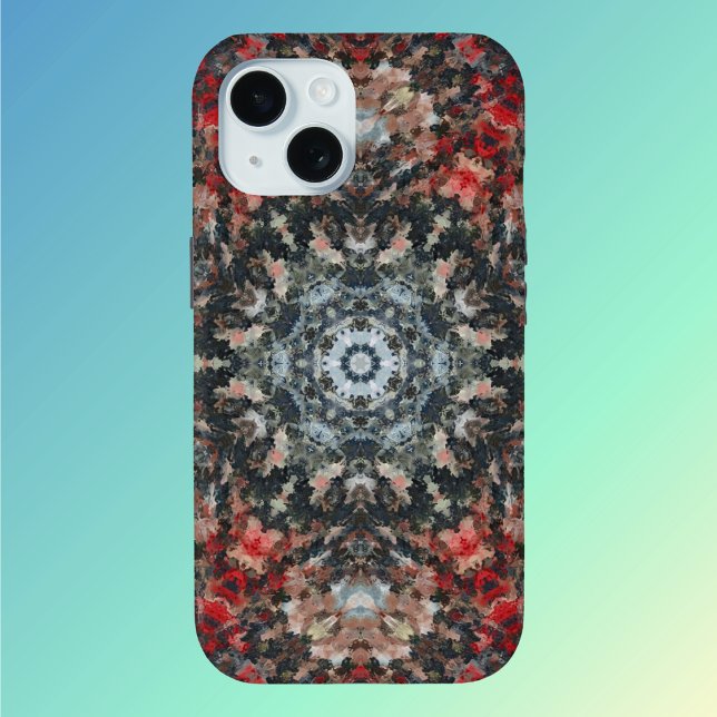 Coques Case-Mate iPhone Digital Mandala rouge et blanc (Créateur téléchargé)