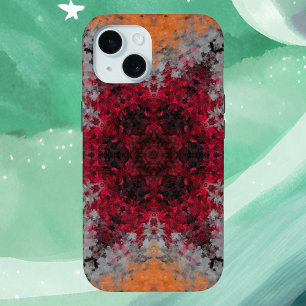 Coque Case-Mate iPhone Digital Mandala rouge orange et bleu