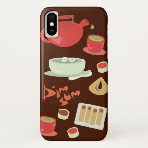 Coque iPhone X Dim Sum Yum Cute Kawaii Motif d'amour alimentaire