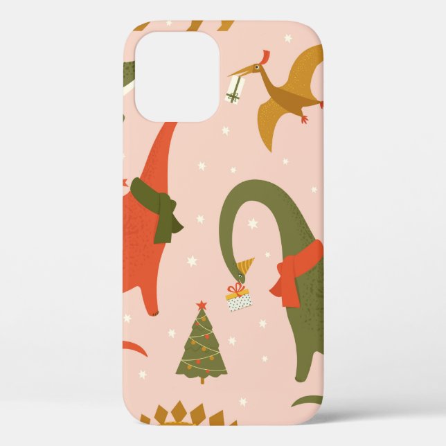 Coques Case-Mate iPhone Dino Christmas Party Tree Rex. Dinosaure à Père No (Verso)